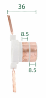 Support de balais de charbon pour anneau collecteur (dimensions : 27*13.3 / 36*8.5 X 2 anneaux), pour assemblages de collecteurs à anneaux.