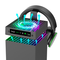 Ventilateurs de refroidissement RGB PG-XBX026A pour console de jeu Xbox Series X, refroidisseur de température avec crochet pour écouteurs, accessoires de jeu