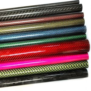 Tube rond en fibre de carbone 3K coloré SHENYU - Léger, haute résistance, personnalisable pour drones et projets DIY - Product Image 1
