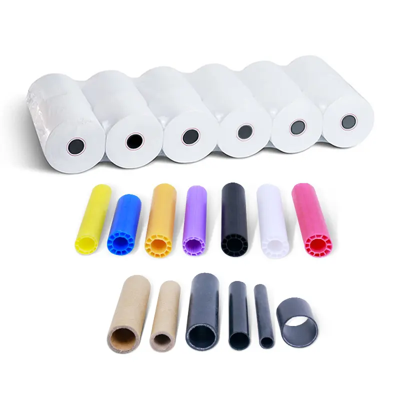 factory wholesale price cash register paper with different color plastic core for thermal paper rolls