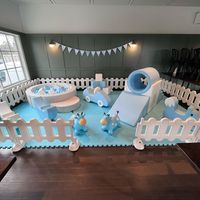 Aurora Sports - Aire de jeux intérieure bleue avec équipement de jeu souple et jouets sensoriels pour fêtes d'enfants, capacité 100 kg, 5 à 10 passagers