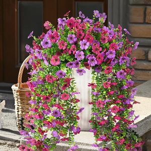 Vignes artificielles violettes Red Garden, fleurs en soie plastique résistantes aux UV pour la décoration extérieure, la maison et les accessoires de mariage - Product Image 3