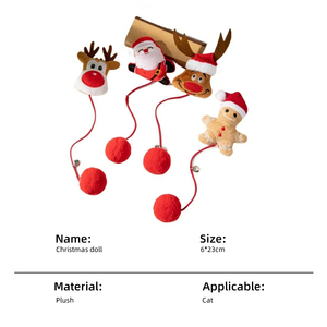 Giocattoli Natalizi per Gatti all'Ingrosso: Palla di Peluche con Campanello, Giocattolo Interattivo da Masticare per Gatti - Product Image 6