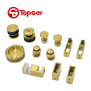 Phòng tắm bằng thép không gỉ trượt cửa kính hệ thống 45mm Con lăn phòng tắm trượt hệ thống đường sắt phù hợp - Product Image 4