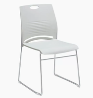Chaise de formation empilable en plastique ventilé avec dossier rembourré et structure en acier pour conférences, bureaux, écoles, séminaires et événements