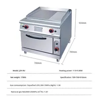 Grande machine à griller les steaks verticale en acier inoxydable, double alimentation (gaz + électrique) 1000-3000W, plaque semi-plate semi-cannelée
