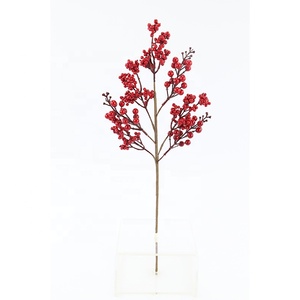 Handmade hoa nhân tạo cho cây giáng sinh trang trí <span class=keywords><strong>holly</strong></span> Red Berry Stem/Chi nhánh - Product Image 1
