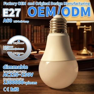 Bombilla LED A60 SMD Globo E27 AC220-240V con Atenuación Controlable, Pantalla de PC y Copa de Aluminio Recubierta de Plástico Ra80 - Product Image 1