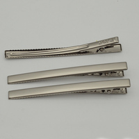 8cm noir Logo personnalisé gris Rectangle pinces à cheveux corée barrettes à cheveux métal Alligator épingles à cheveux pour bricolage femmes accessoires de cheveux