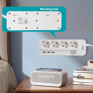 Winning Star Power Strip 4 Outlets 3 <b>Usb</b> Ports Flame Retardant Safety <b>Socket</b> European Plug 230V - Product Image 2