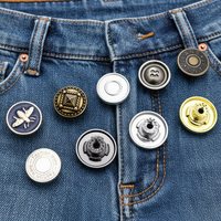 Boutons personnalisés en métal avec logo, en alliage de zinc et laiton, accessoires pour pantalons, 15mm-20mm, rivets dorés gravés, boutons pour jeans en denim et vestes