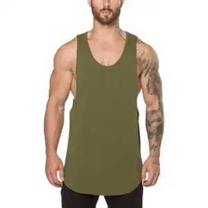 Camiseta sin mangas de algodón para hombre, camisa con estampado de logotipo personalizado, para Fitness, culturismo y gimnasio