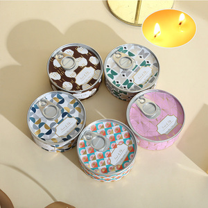 Private Label Decorativo Metal Branco Perfumado Vela Outdoor Tin Perfumado Velas Luxo Aromaterapia - Product Image 3