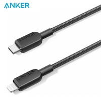 Câble USB C vers iOS Anker 310, 3 pieds/6 pieds, tressé en nylon, 8 broches, certifié MFi pour iPhone 14, 13, 12 Series