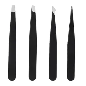 Wholesale Private Logo Professional Pointed Slanted Pink Tweezers For Eyebrows Eyelashes Stainless Steel Tweezers Custom