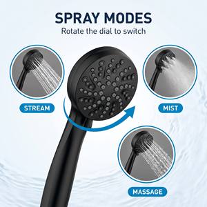 Pommeau <span class=keywords><strong>de</strong></span> douche portable détachable 6 fonctions avec fonction pause, massage et tuyau <span class=keywords><strong>de</strong></span> 60 pouces pour <span class=keywords><strong>salle</strong></span> <span class=keywords><strong>de</strong></span> <span class=keywords><strong>bain</strong></span> d'hôtel et usage quotidien - Product Image 2