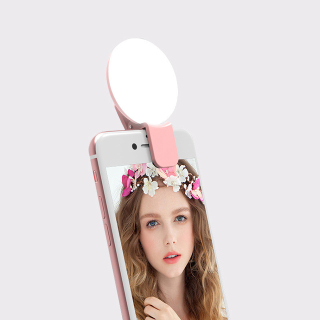 Hot Sale USB Rechargeable Mini Mobile Phone Selfie Ring Light Makeup Photography Video Light Clip Style LED Selfie Fill Light