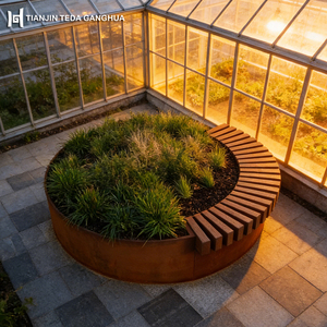 Jardinières suspendues en <span class=keywords><strong>acier</strong></span> Corten et jardinières d'extérieur en <span class=keywords><strong>acier</strong></span> Corten, <span class=keywords><strong>acier</strong></span> résistant aux intempéries ASTM A242 avec finition <span class=keywords><strong>rouille</strong></span> - Product Image 6