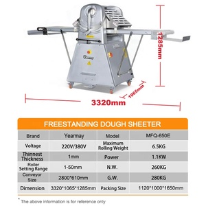 Machine de découpe verticale électrique entièrement automatique équipement de boulangerie laminoir à pâte à biscuits <span class=keywords><strong>prix</strong></span> laminoir à pâte pour croissants - Product Image 2