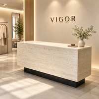 Comptoir d'accueil au design haut de gamme, moderne et minimaliste, pour salon de manucure / boutique de beauté / magasin de détail