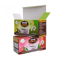 Emballages personnalisés pour thé énergétique à l'hibiscus biologique, impression quadricolore, gaufrage, laminage mat, matériaux recyclés