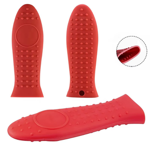 High <b>Temperature</b> Protection Durable Material Silicone Heat Resistant Handle <b>Cover</b> Non Slip Grip Kitchen Tool - Product Image 4