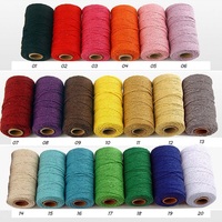 Vente en gros de corde en coton torsadée multicolores de 2 mm, corde tressée, cordon en macramé pour la décoration artisanale