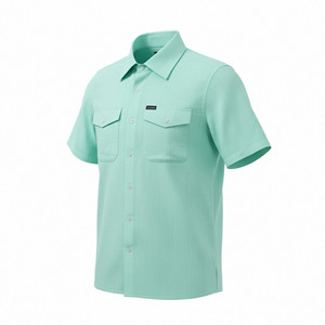 Camicia da <span class=keywords><strong>Uomo</strong></span> a Maniche Corte di Alta Qualità, Traspirante, Bianca <span class=keywords><strong>con</strong></span> Doppie Tasche, Comoda per l'Uso Quotidiano - Product Image 2