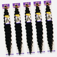 Cheveux synthétiques à crocheter Deep Wave, style bohème, torsades profondes, 24 pouces, 100g, fibre haute température, extension de tresses ondulées effet océan, bouclées