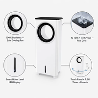 Ventilateurs sans pales à télécommande, couleur blanche, à moteur brushless moderne, réglables, à faible bruit, très demandés pour usage domestique