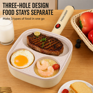 Sartén Eléctrica 3 en 1 Antiadherente de Metal para Desayunos, Sartén Dividida con Superficie de Fácil Desmolde para el Desayuno Diario - Product Image 4