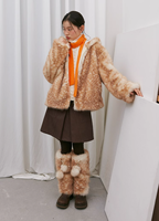 Parka d'hiver de luxe en fausse fourrure de cerf Sika, imperméable et épaisse, avec col en fourrure de renard