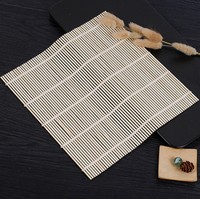 Tapis à sushi rond en bambou de qualité alimentaire, couleur naturelle, facile à utiliser, écologique, antibactérien