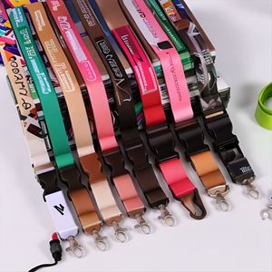 Custom Branding Name Badge Holder Thermal Transfer Lanyard Safety Release <b>Clip</b> Sublimation Blank Lanyard for Keys - Product Image 2