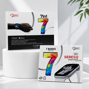 กล่องของขวัญนาฬิกาอัจฉริยะ AMOLED รุ่น Wholesale SX1 SERES12 หน้าปัดสี่เหลี่ยม พร้อมสายเปลี่ยนได้ 7 เส้น ตัวเรือนสแตนเลส  ติดตามสุขภาพและฟิตเนส - Product Image 6