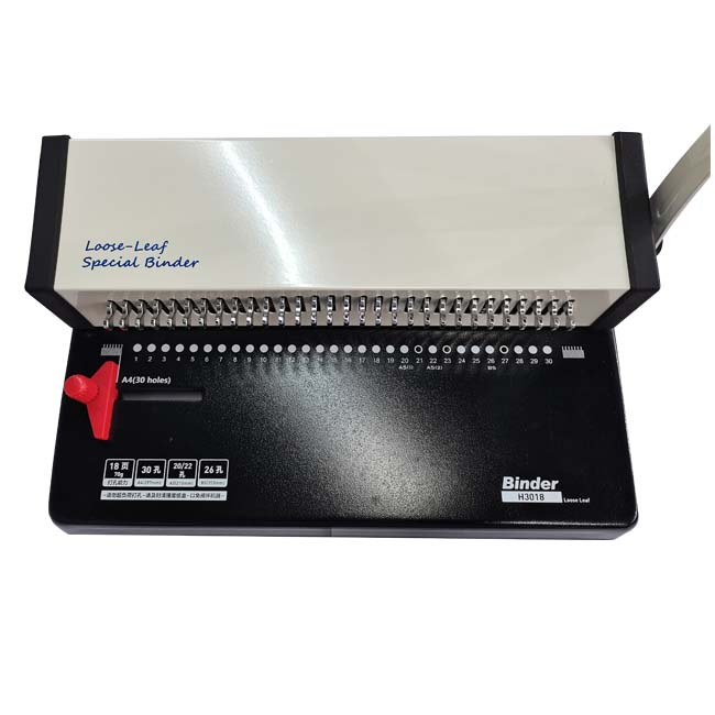 TONGRO-H3018 Loose Leaf 30 Holes Puncher & Binder Machine