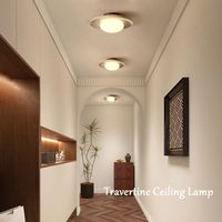 Plafonnier de style Mid-Century pour restaurant, luminaire de plafond en travertin Wabi Sabi à montage en surface pour entrée, balcon, couloir, hôtel