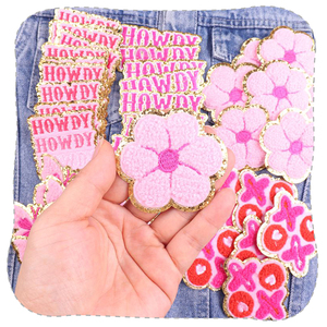 Chapeau de camionneur d'été mignon en gros patchs petite broderie thermocollante PVC paillettes lac jours palmiers sac robe ornement - Product Image 5