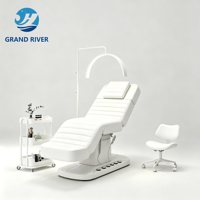 Lit de beauté électrique multifonctionnel avec commande au pied, fauteuil facial, lit de soin des cils incurvé de luxe pour cosmétiques