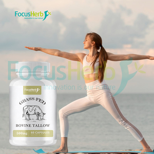 Cápsulas de Sebo de Res FocusHerb 500MG, 60 Unidades, Sebo Bovino de Animales Alimentados con Pasto para Adultos y Mujeres - Product Image 4
