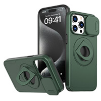 2025 nouveau téléphone 11/12 Pro/13/14 15 16 charge sans fil magnétique Silicone coque de téléphone fenêtre coulissante étui porte-anneau coque de téléphone