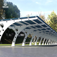 Système de montage de carport solaire en aluminium résistant aux vents forts et aux charges de neige, étanche, avec structure photovoltaïque certifiée CE, durée de vie de 20 à 25 ans
