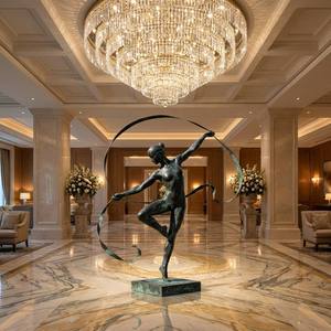 Sculpture personnalisée de gymnaste rythmique en bronze - Art de la <span class=keywords><strong>danse</strong></span> dynamique, statue en bronze - Product Image 3