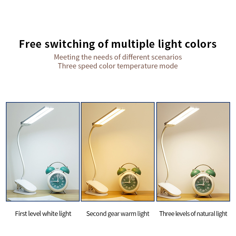 DERAL T02 Double-Ended LED Desk Lamp with Clip Clamp Design | Touch Control Study Reading Light