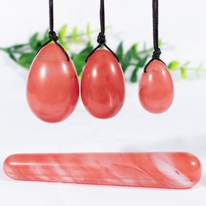 Varita de masaje Vaginal para mujer, bola mágica de cristal, Ben Wa, bolas de taladro, juego de huevos de Yoni de cuarzo rosa, Kegel ejercitador - Product Image 2