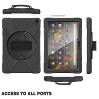 Étui en silicone robuste avec bandoulière et dragonne pour Amazon Kindle Fire 10 pouces 2021 Nouveauté