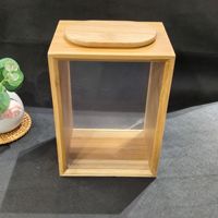 Distributeur de rangement hermétique en bambou pour cuisine : céréales, riz, farine, snacks, bonbons – Conteneur de stockage alimentaire domestique