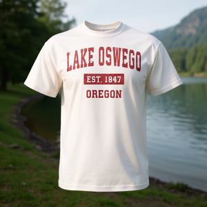 Lake Oswego Oregon Vintage <b>Red</b> T-Shirt Est 1847 - Product Image 3