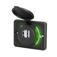Prise de charge USB pour siège de bus, montage sur panneau filaire, DC 12V, double 3.1A, 15W, chargeurs USB 24V pour bus