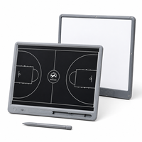 Tableau tactique de basketball LCD double face 15 pouces, tableau d'entraînement électronique réutilisable pour l'entraînement de match de basketball